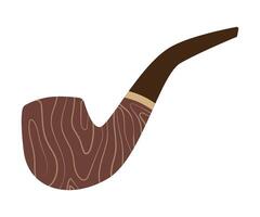 Tobacco pipe with wood texture. Isolated illustration for tobacco shop, barbershop or father's day design vector