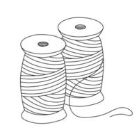 Set of sewing threads for needlework, threads on a spool for a seamstress vector