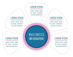 5 Steps Infographic business design 5 objects, elements or options infographic template for business information vector