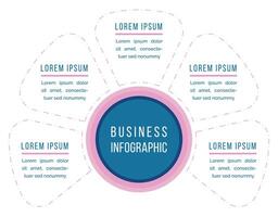 5 Steps Infographic business design 5 objects, elements or options infographic template for business information vector