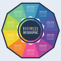 infografía negocio diseño 10 pasos, objetos, elementos o opciones infografía modelo para negocio información vector