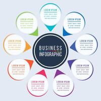 Infographic circle design 9 Steps, objects, elements or options information business infographic template vector