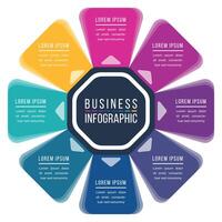 Business Infographic template 8 steps, objects, options or elements business information colorful vector