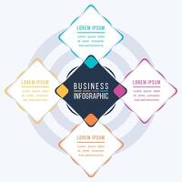 Business Infographic 4 Steps, objects, elements or options infographics design template for business information vector