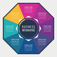 Business Infographic circle design 8 steps, objects, options or elements business information colorful vector