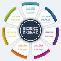 7 Steps Infographic business information 7 objects, steps, elements or options infographic circle design template vector