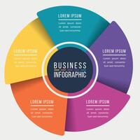 Business Infographic 5 Steps, objects, elements or options infographics design template for business information vector