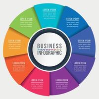 Infographic circle design 9 steps, objects, options or elements business information colorful vector