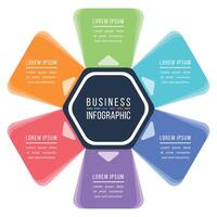 Infographic design 6 steps, objects, options or elements business information vector