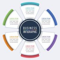 Business Infographic 6 Steps, objects, elements or options infographics design template for business information vector