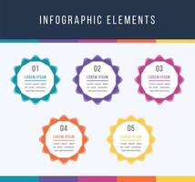 Infographics 5 Objects circle elements for business information design vector