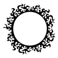 Decorative circle frame. Retro Neo tribal baroque ornament. Design element vector