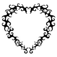 Decorative heart shaped frame. Retro Neo tribal baroque ornament. Design element vector