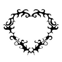 Decorative heart shaped frame. Retro Neo tribal baroque ornament. Design element vector