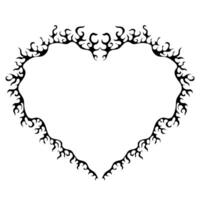 Decorative heart shaped frame. Retro Neo tribal baroque ornament. Design element vector