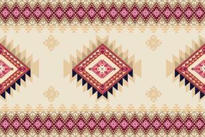 Ethnic tribal traditional geometric rhombus square zig zag shape seamless pattern brown cream color background. Use for fabric, textile, interior decoration elements, upholstery, wrapping. Pro vector