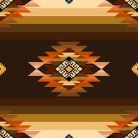Ethnic tribal traditional geometric rhombus square zig zag shape seamless pattern brown cream color background. Use for fabric, textile, interior decoration elements, upholstery, wrapping. Pro vector