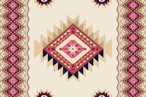 Ethnic tribal traditional geometric rhombus square zig zag shape seamless pattern brown cream color background. Use for fabric, textile, interior decoration elements, upholstery, wrapping. Pro vector
