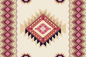 Ethnic tribal traditional geometric rhombus square zig zag shape seamless pattern brown cream color background. Use for fabric, textile, interior decoration elements, upholstery, wrapping. Pro vector