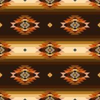 Ethnic tribal traditional geometric rhombus square zig zag shape seamless pattern brown cream color background. Use for fabric, textile, interior decoration elements, upholstery, wrapping. Pro vector