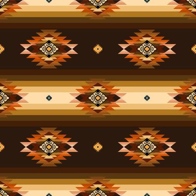 Ethnic tribal traditional geometric rhombus square zig zag shape seamless pattern brown cream color background. Use for fabric, textile, interior decoration elements, upholstery, wrapping. Pro
