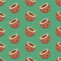 coconut summer seamless pattern hand drawn vector