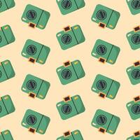 Camera summer seamless pattern hand drawn vector