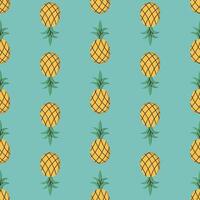 pineapple summer seamless pattern hand drawn vector