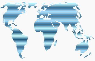 Horizon strip line world map on white background. vector