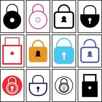 set of lock icon design. vector