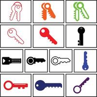 Set Icon of key design vector