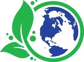 eco planeta logo diseño vector