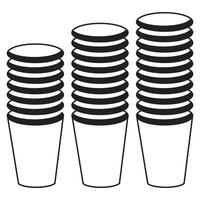 apilado, taza, apilado, pirámide, deporte, empresario.papel café tazas en un blanco antecedentes. vector