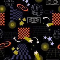 Futuristic Seamless Pattern. Y2k Background vector