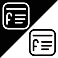 Facebook post Icon, Outline style, isolated on Black and White Background. vector