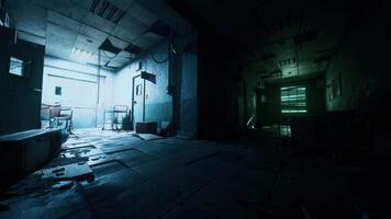 Set up view of dark room abandoned in the Psychiatric Hospital video