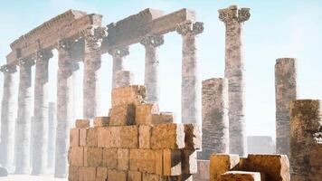 Columns and statues of the temple main entrance video