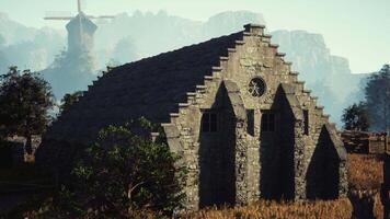 An old abandoned farm cottage on Bodmin Moor in Cornwall - vintage effect video