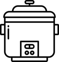 Rice Cooker outline illustration vector