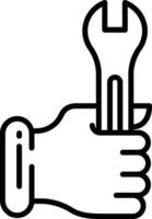 spanner outline illustration vector