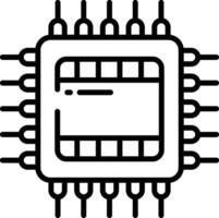 Cpu setting outline illustration vector