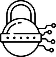 Lock outline illustration vector