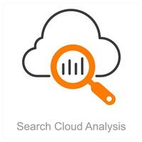 Search Cloud Analysis and data icon concept vector