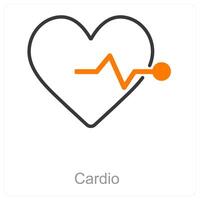 Cardio and care icon concept vector