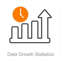 Data Growth Statistics and bar graph icon concept vector