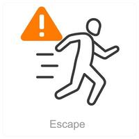 Escape and exit icon concept vector