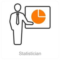 Statistician and bar chart icon concept vector