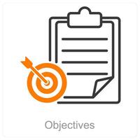 Objectives and target icon concept vector