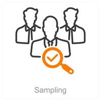Sampling and test icon concept vector