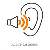 Active Listening and hearing icon concept vector